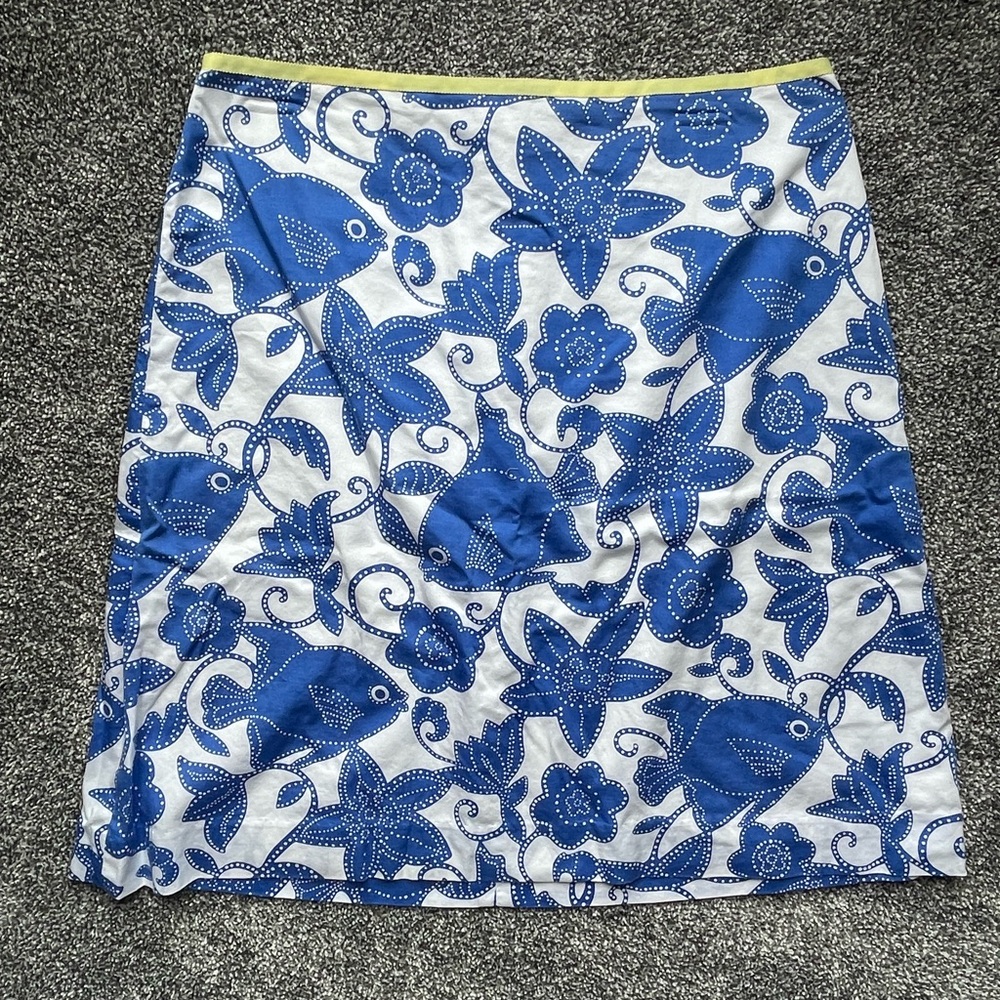 Lilly Pulitzer Blue and White Pencil Skirt Resort Wear